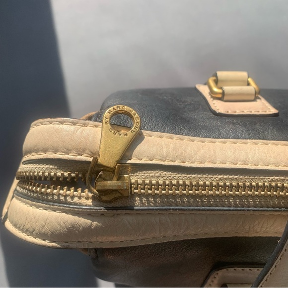 Marc Jacobs Spot On Colorblocked Large Satchel black and brown - Picture 7 of 14